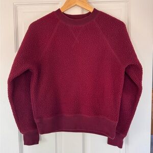 Everlane Rich Burgundy Fleece Pullover